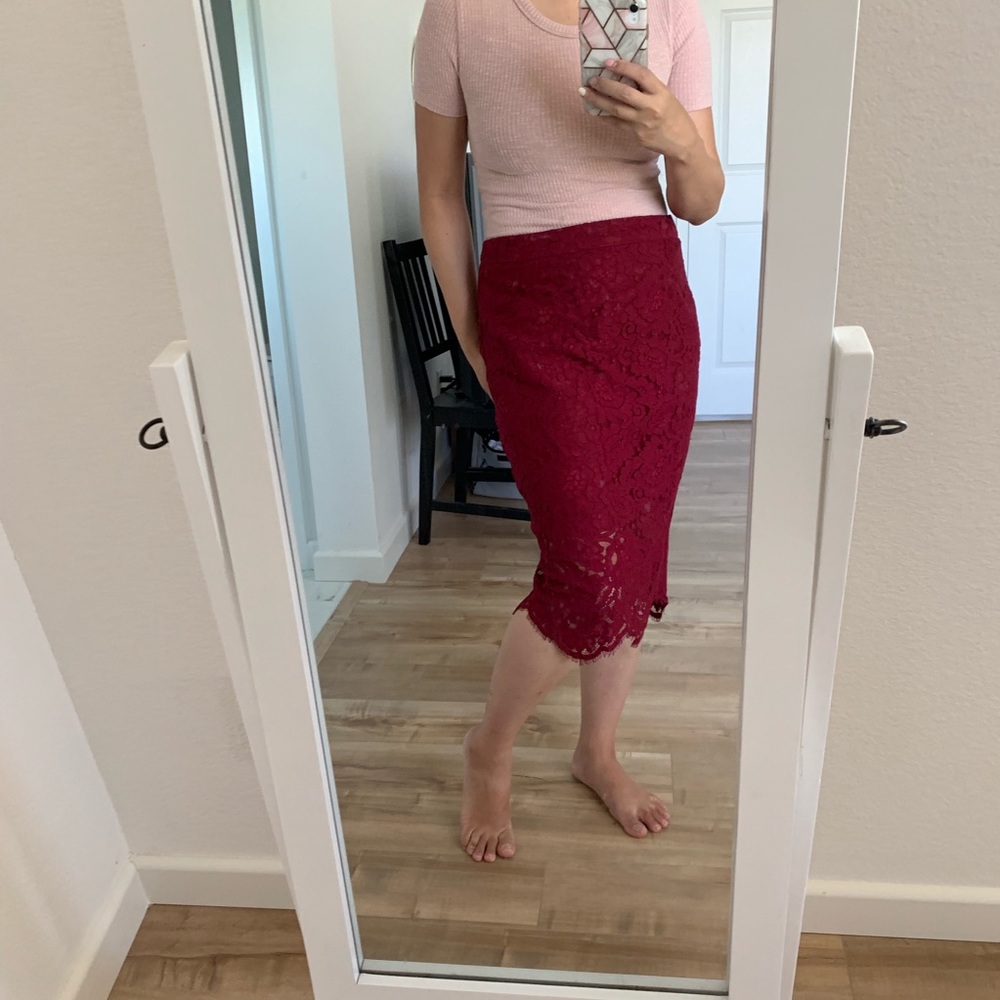 Morning Lavender lace pencil skirt